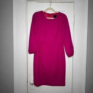 J. Crew Collection Black Label Wool Pink Career Dress Size 8